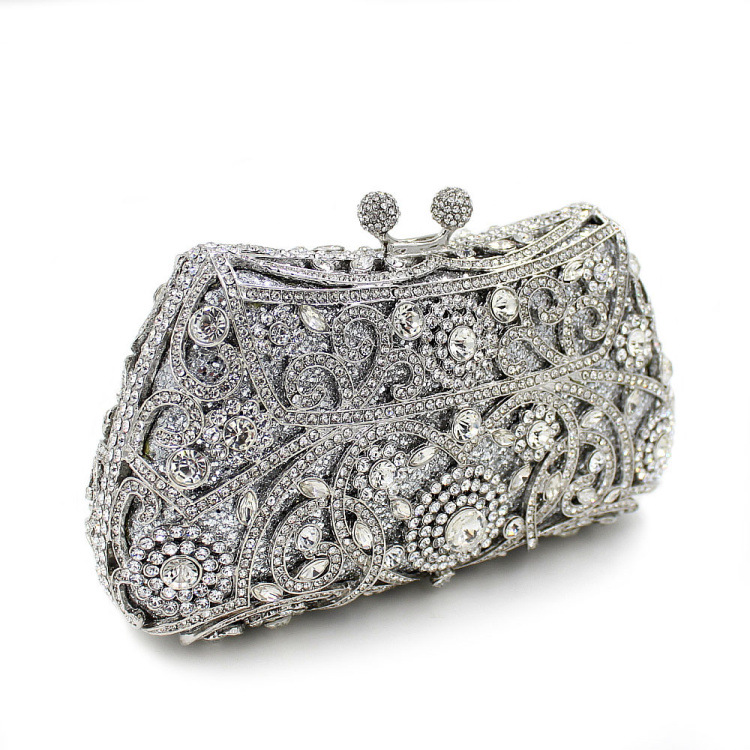 Luxury Silver Crystal Purse Evening Clutch Bag - Other | Topaholic Shop