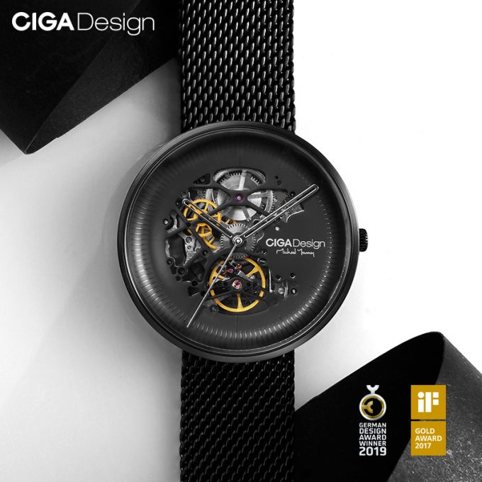 Ciga Design Michael Young Series Automatic Mechanical Skeleton Wristwatch Black