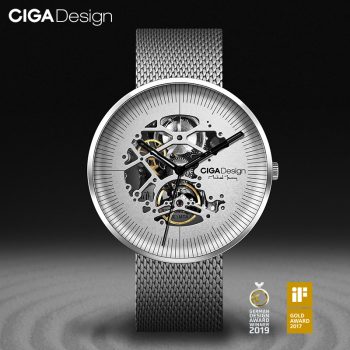 Ciga Design Michael Young Series Automatic Mechanical Skeleton Wristwatch Silver