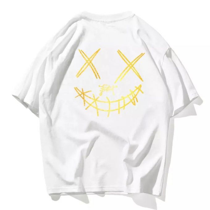 Devil Skull Print Couple Summer Fashion Men T Shirt Hip Hop White