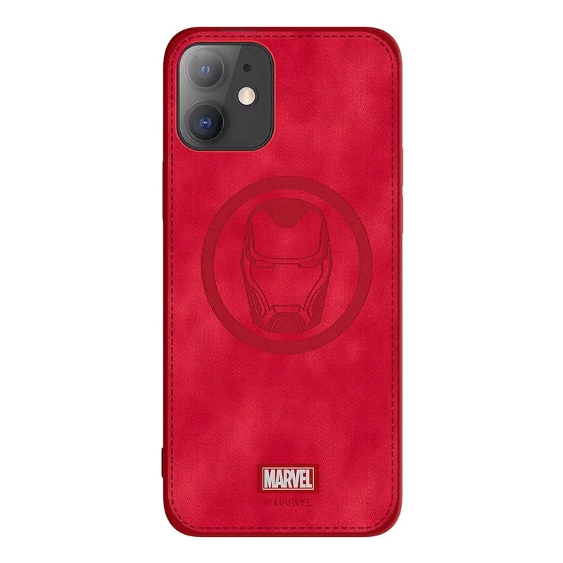 Marvel for iPhone 12/ 12pro Case Iron man cloth embossed