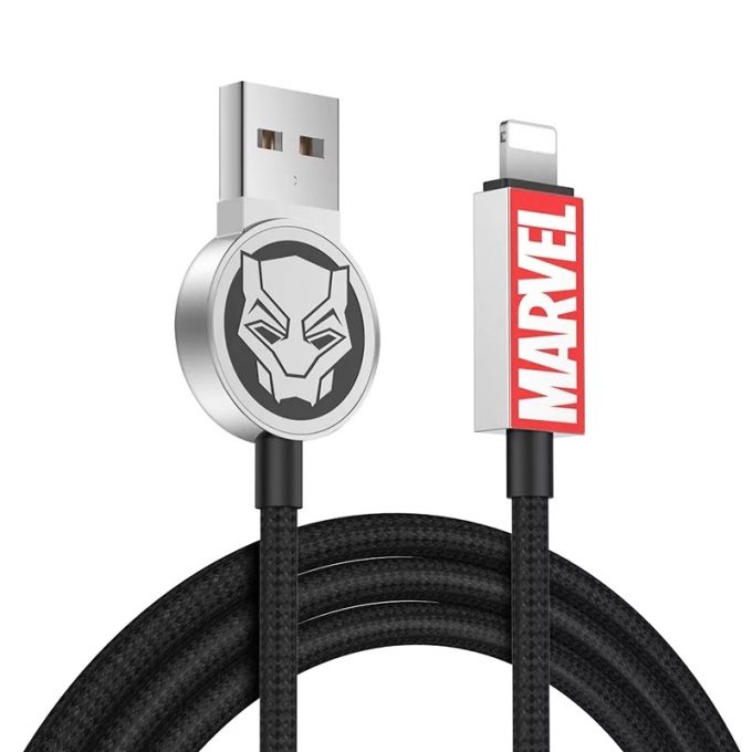 Original Marvel Black Panther Usb Type C Apple Lightning Cable For Iphone Fast Charging Data Cable Charger