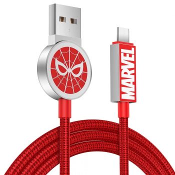 Original Marvel Spider Man Usb Type C Lightning Cable Fast Charging Data Cable Charger