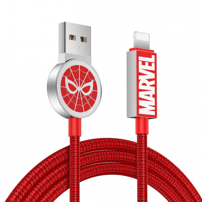 Original Marvel Spider Man Usb Iphone Lightning Cable Fast Charging Data Cable Charger