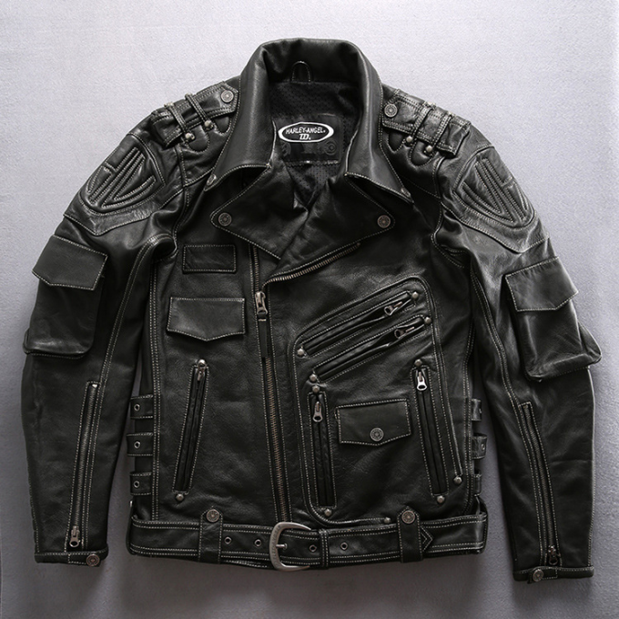 Harley Angel Lapel Diagonal Leather jacket