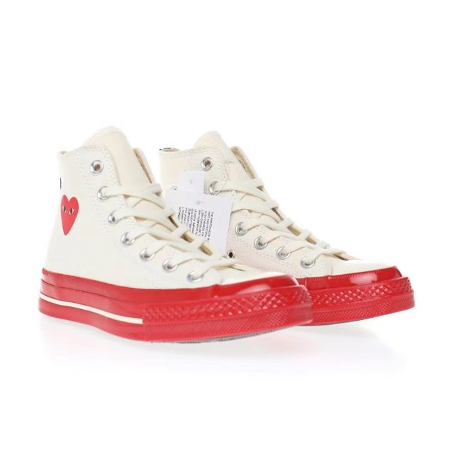 Cdg Comme Des Garcons Play ✘ Converse Chuck Taylor 1970 High Red1