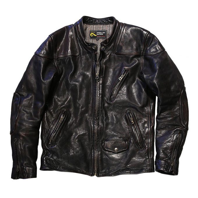 Reintage Stand-Up Collar Real Leather Jacket