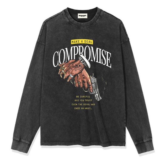 Compromise Washed Black Long T-Shirt