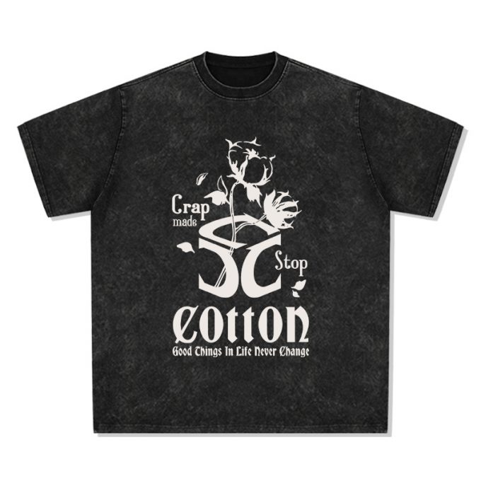 Cotton Washed Black T-Shirt
