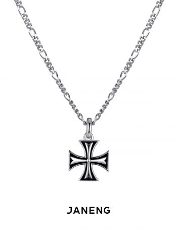 Fashion Sterling Silver Crusader Cross Necklace
