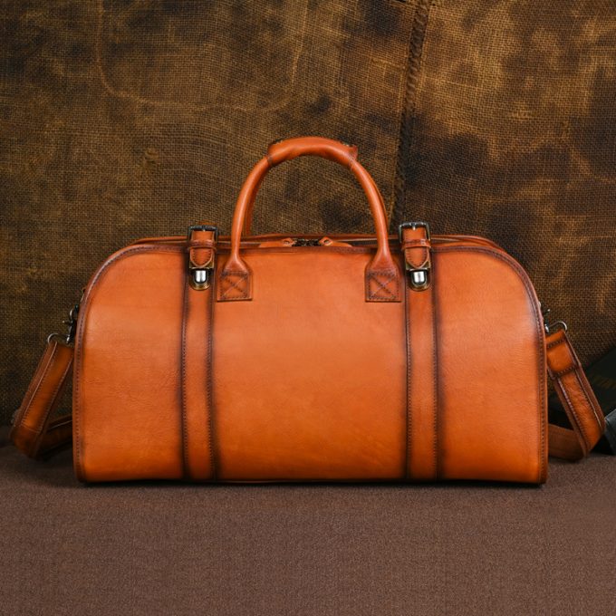 Genuine leather vintage travel bag
